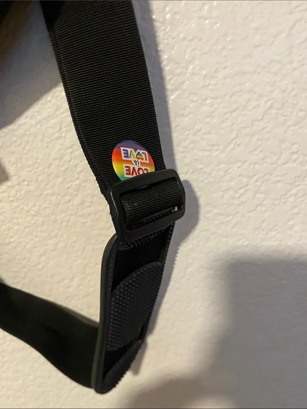 Dickies Black Messenger Bag with Front Flap and Pins